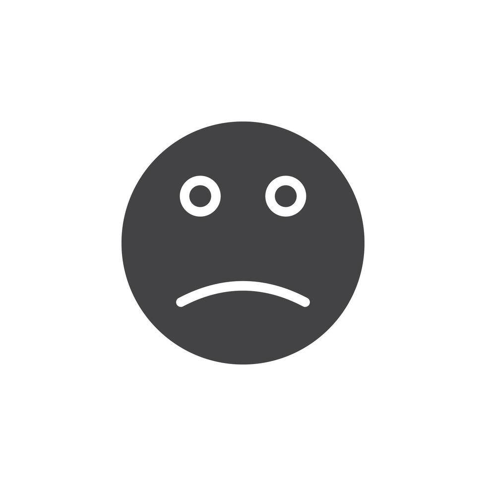 Sad icon Symbol mark in filled style vector