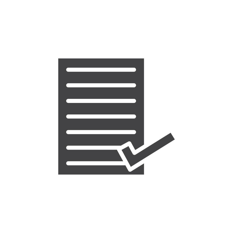 Accept document icon Symbol mark in filled style vector