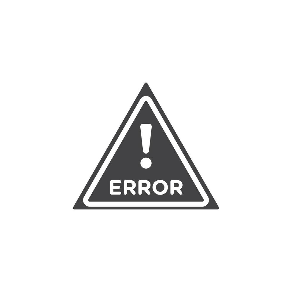 Error Icon Symbol mark in filled style vector