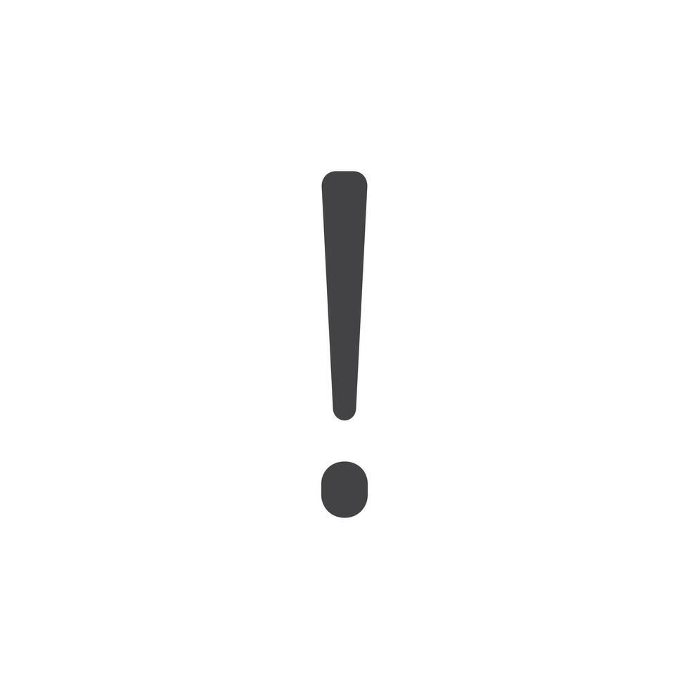 Exclamation icon Symbol mark in filled style vector