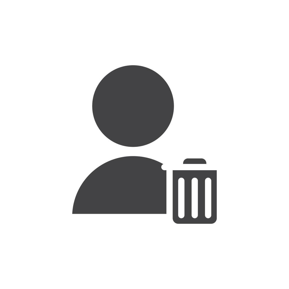 Delete user icon Symbol mark in filled style vector