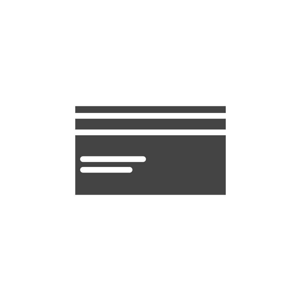 Credit card icon Symbol mark in filled style vector