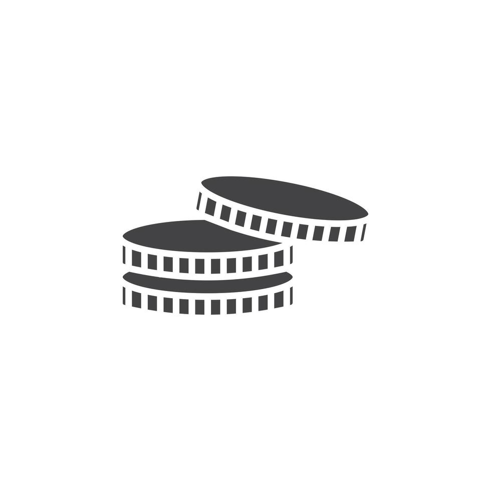 Coins icon Symbol mark in filled style vector