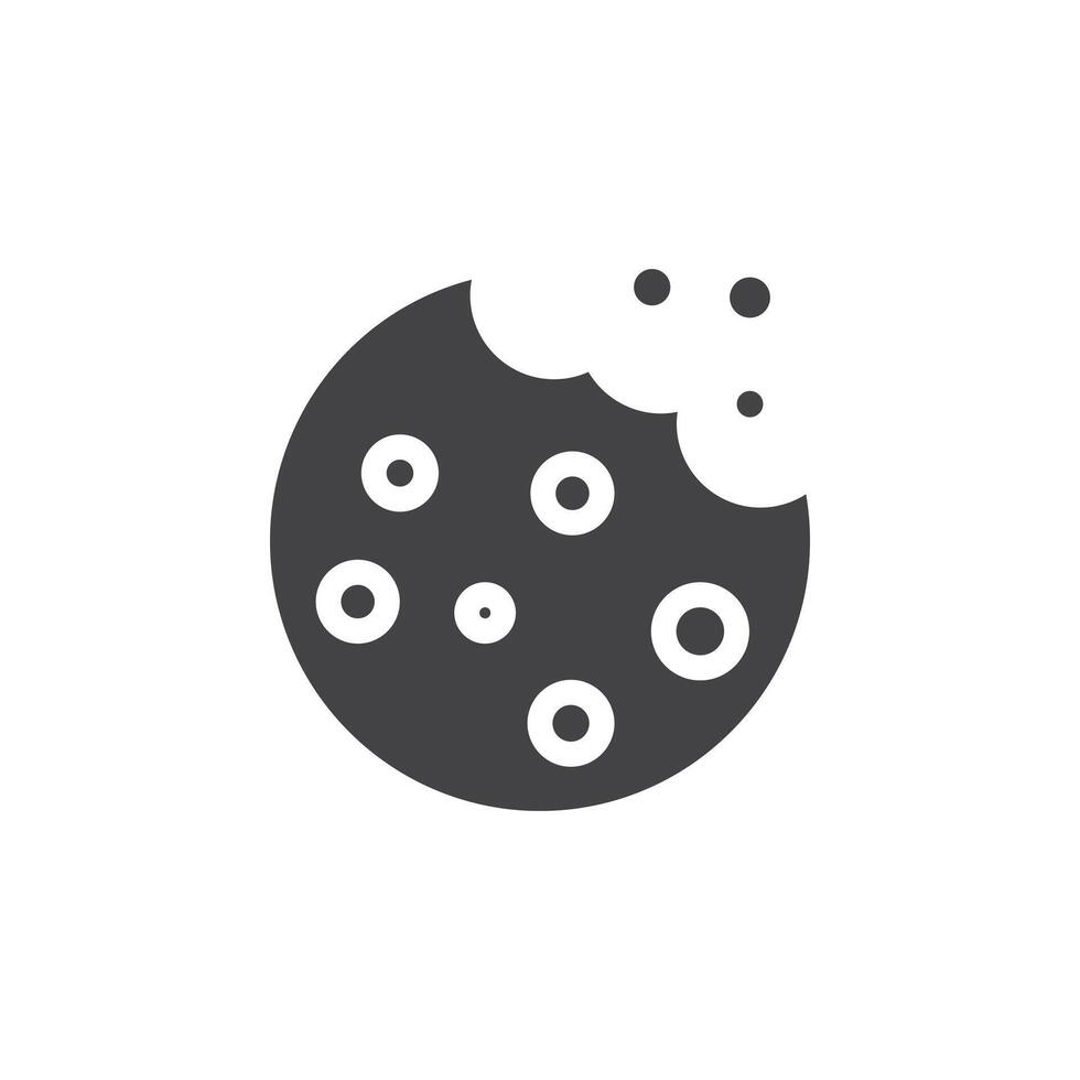 Cookie icon Symbol mark in filled style vector