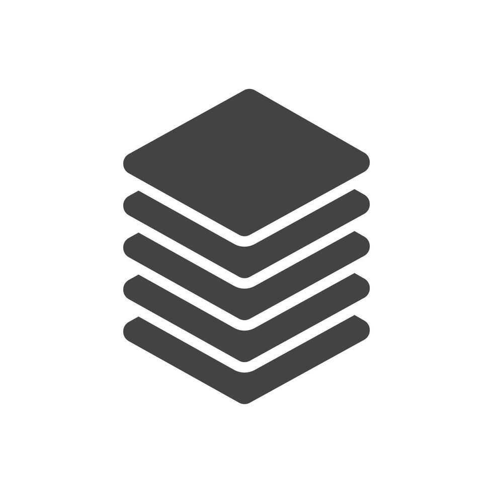 Layers icon Symbol mark in filled style vector