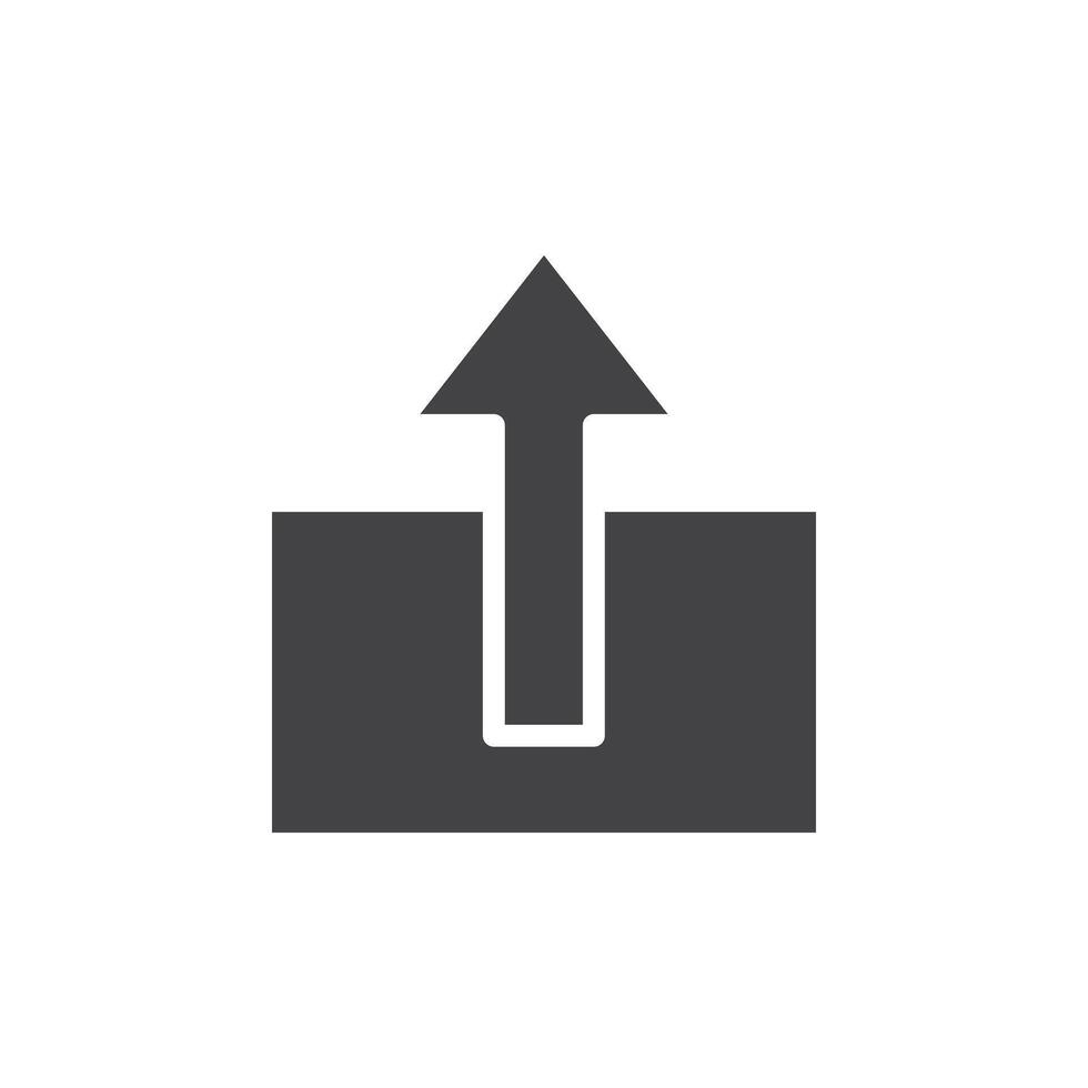 Export icon Symbol mark in filled style vector