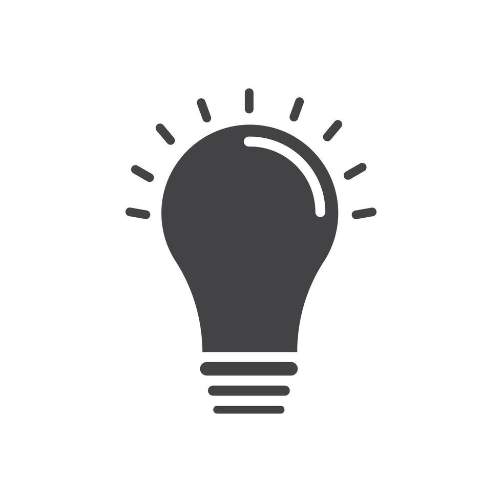 Lightbulb icon Symbol mark in filled style vector