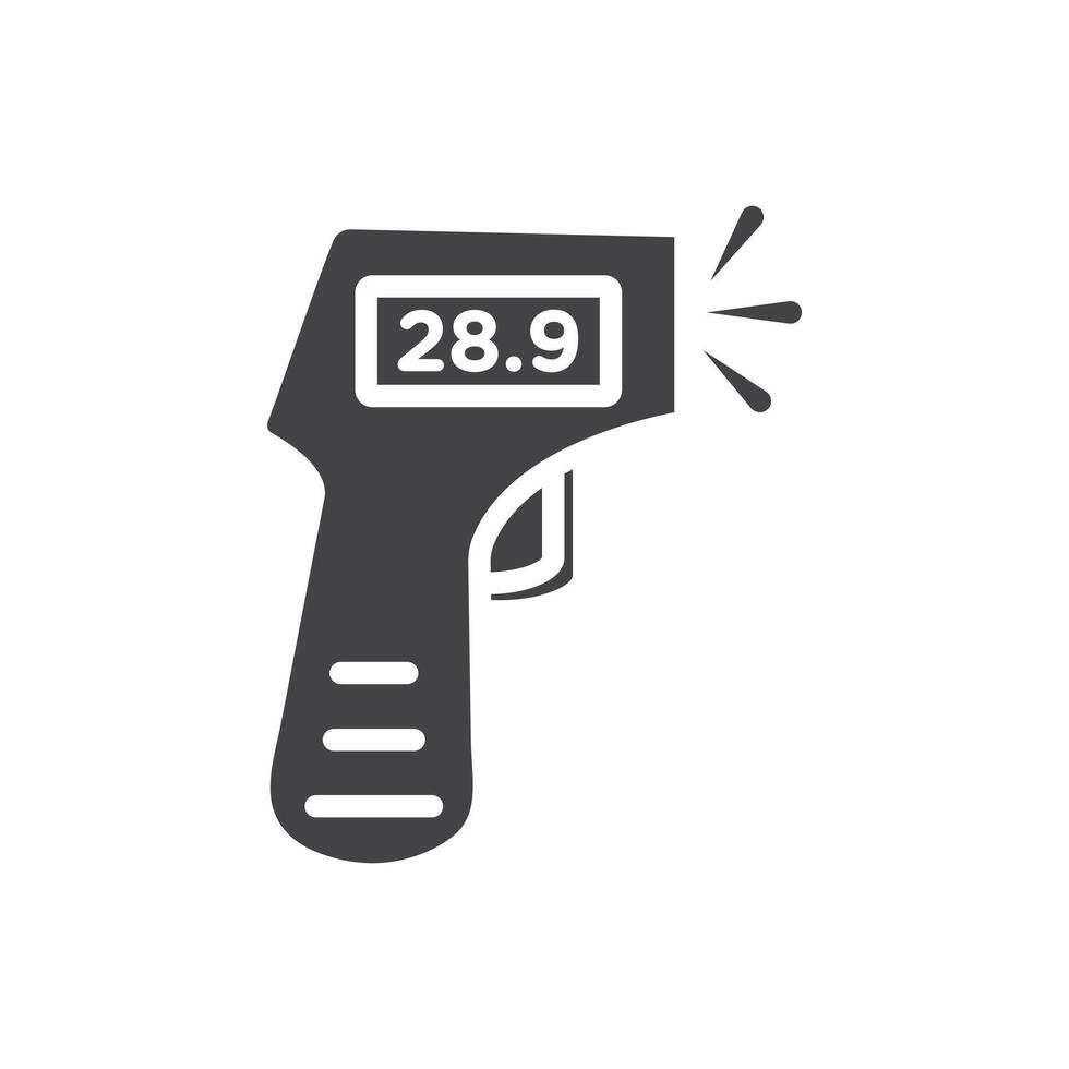Digital thermometer icon Symbol mark in filled style vector
