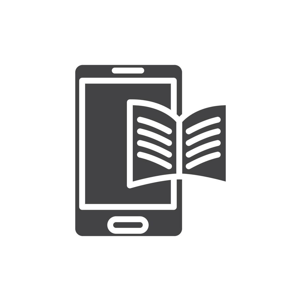 E learning icon Symbol mark in filled style vector