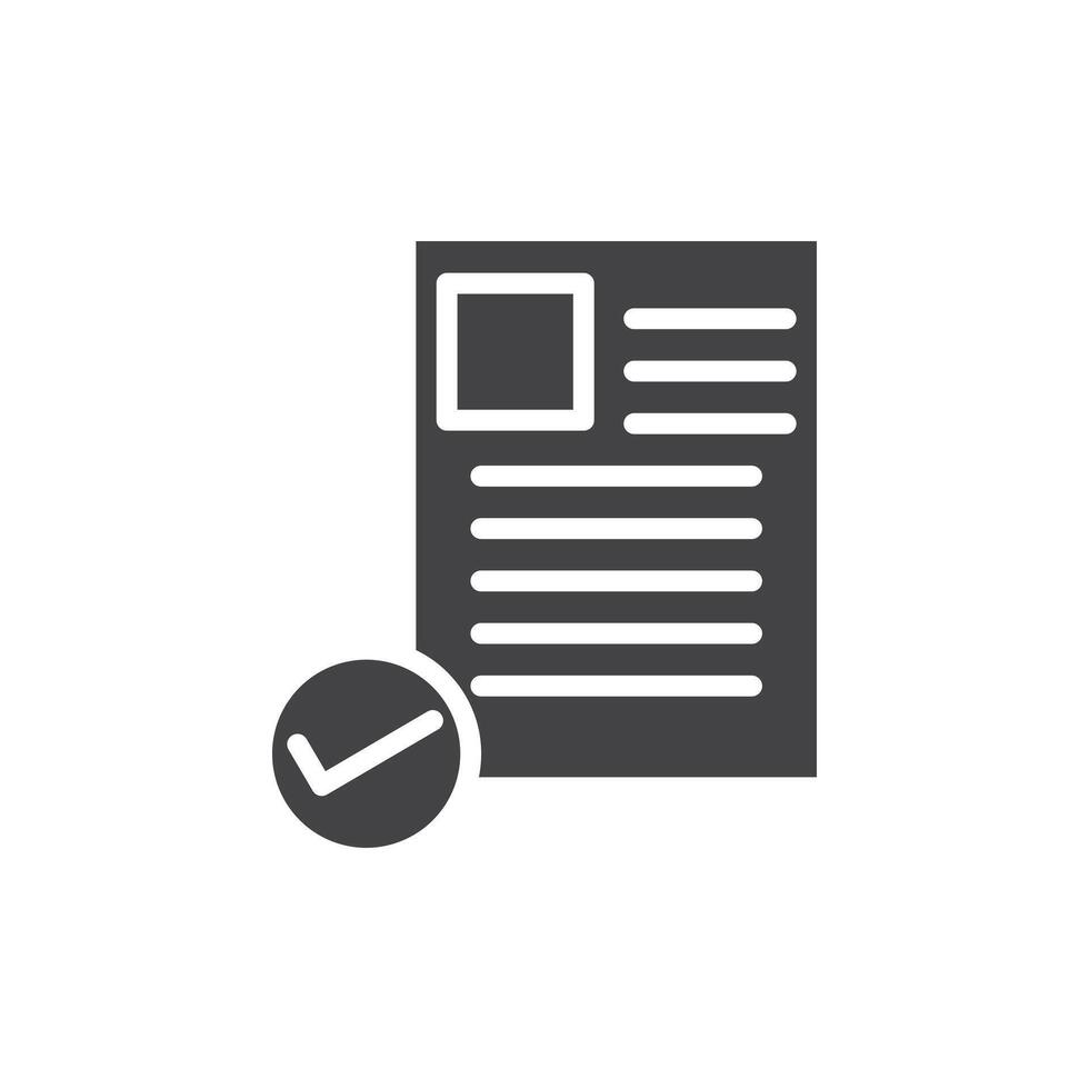 Document accepted icon Symbol mark in filled style vector