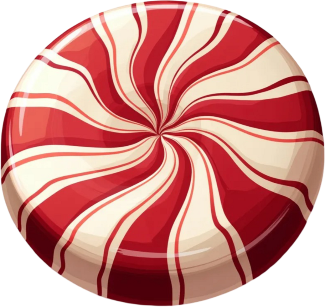 Festive Christmas Candy in Big Circle Shape png
