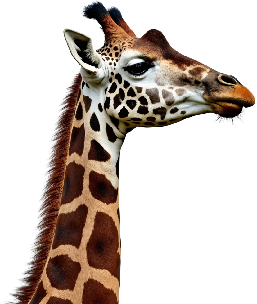 Close-Up of a Giraffe Head with Beautiful Features png