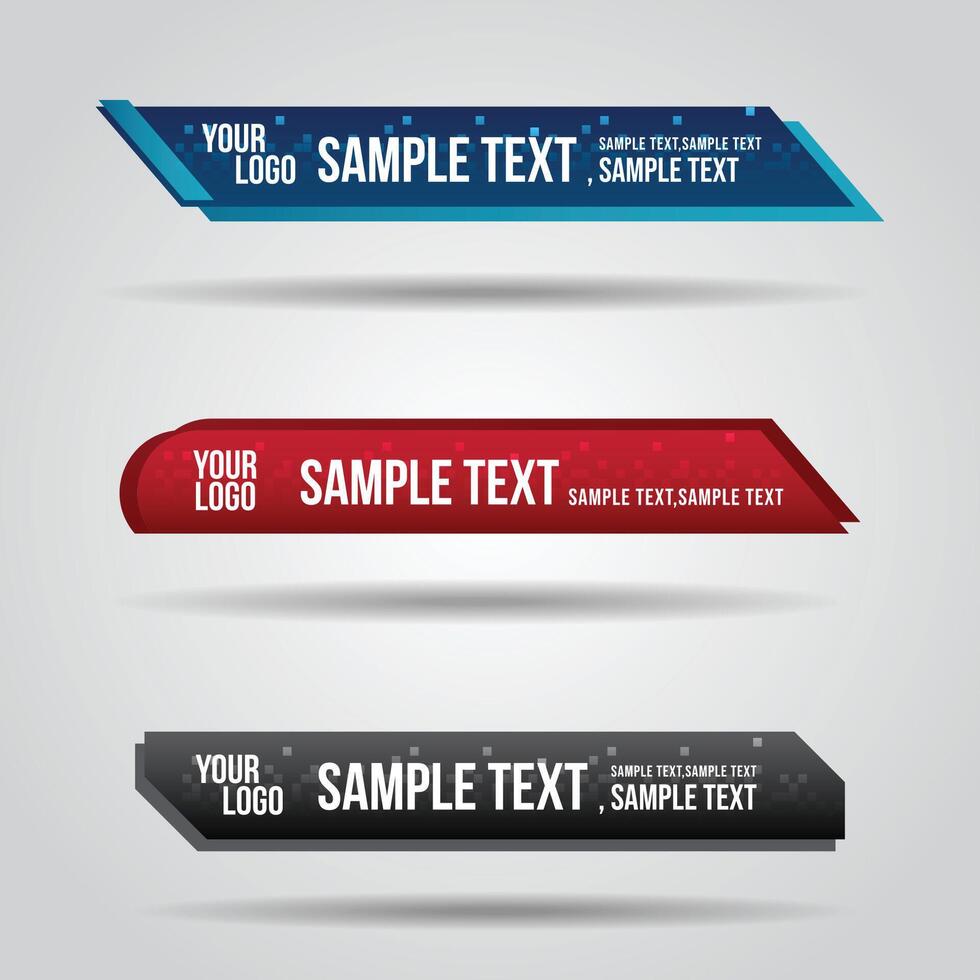 Lower third white and colorful design template modern vector