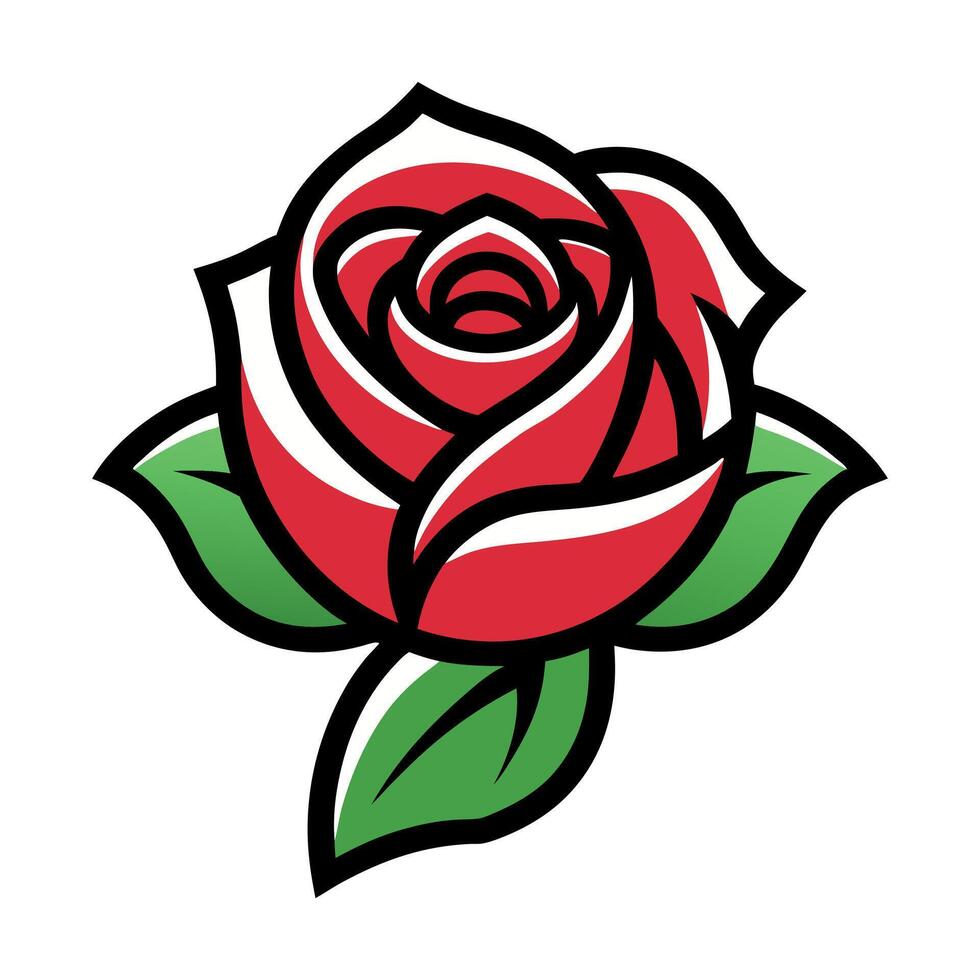 red rose logo icon design vector
