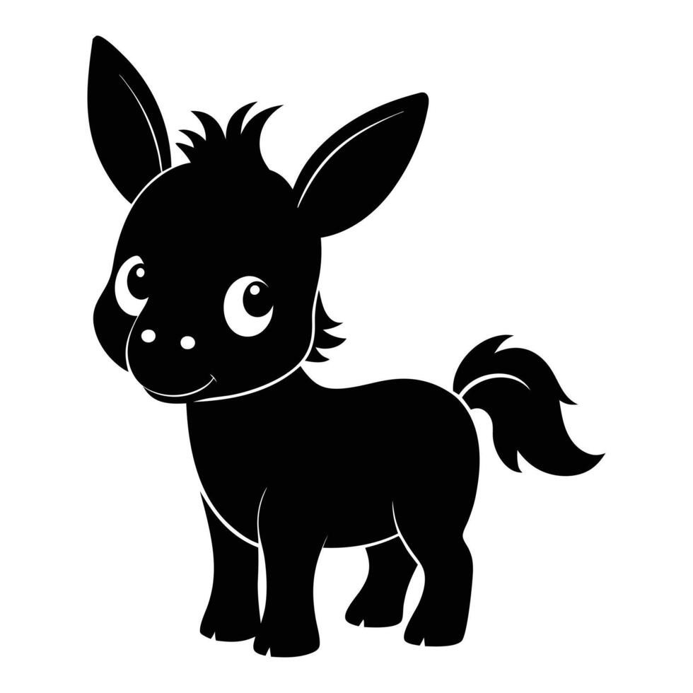 black donkey silhouette icon vector