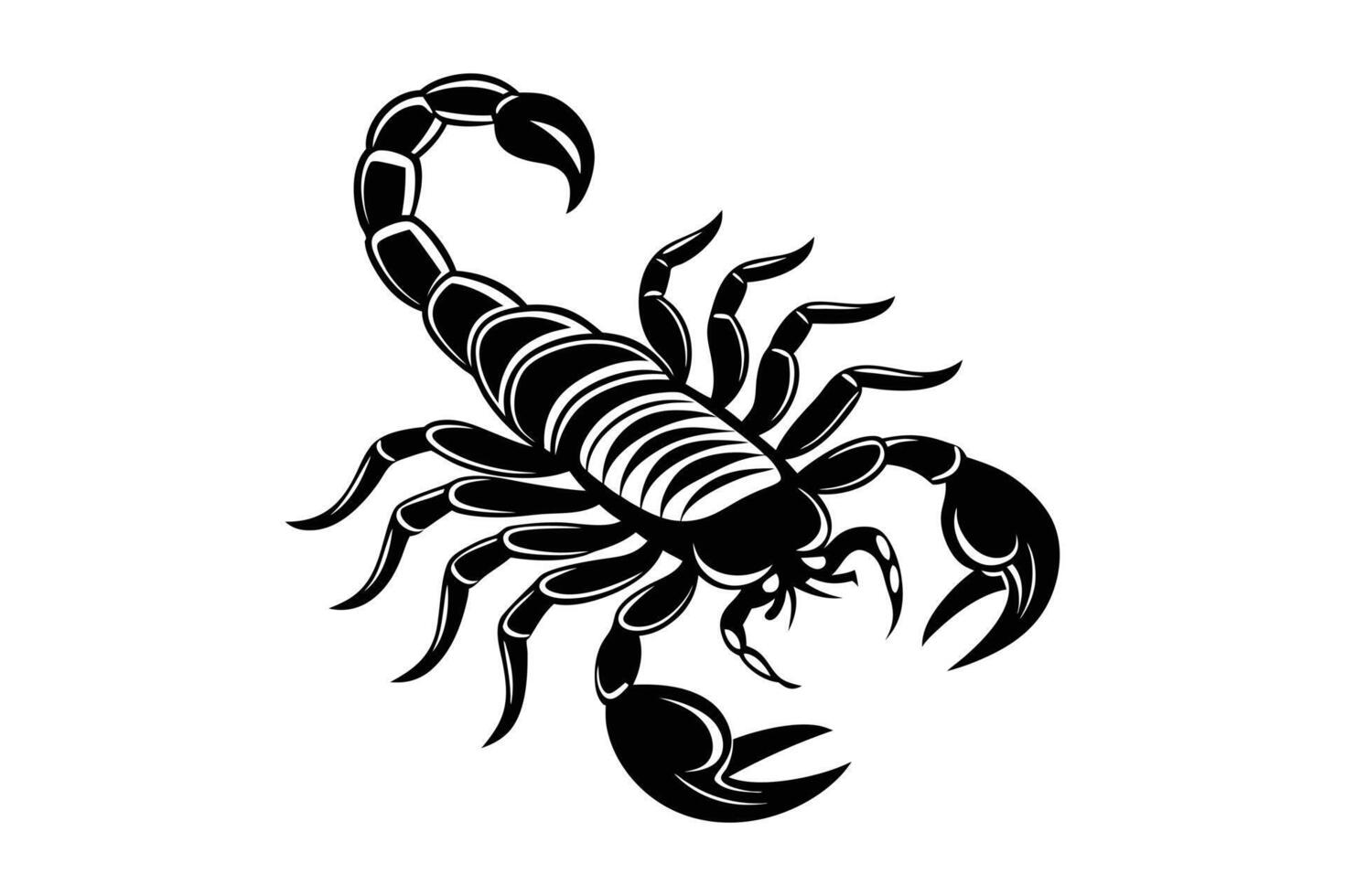 scorpion silhouette icon isolated on white vector