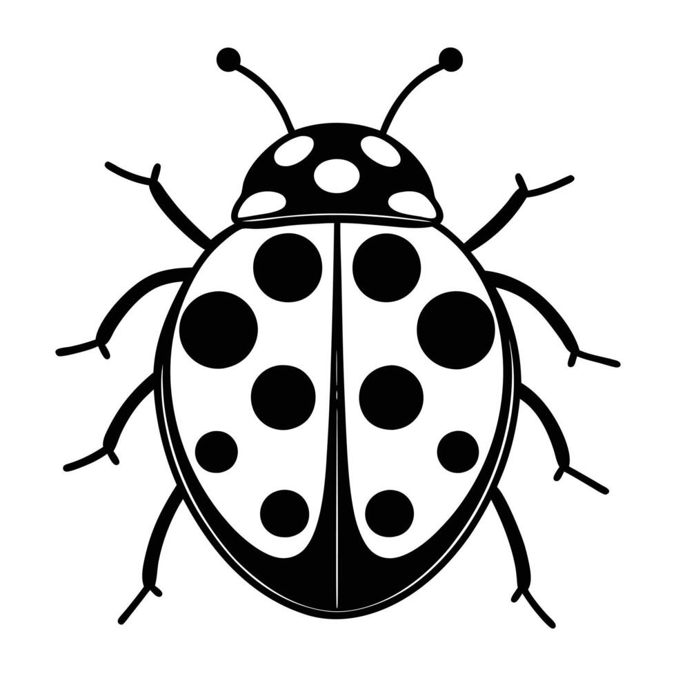 ladybird silhouette isolated on white background vector