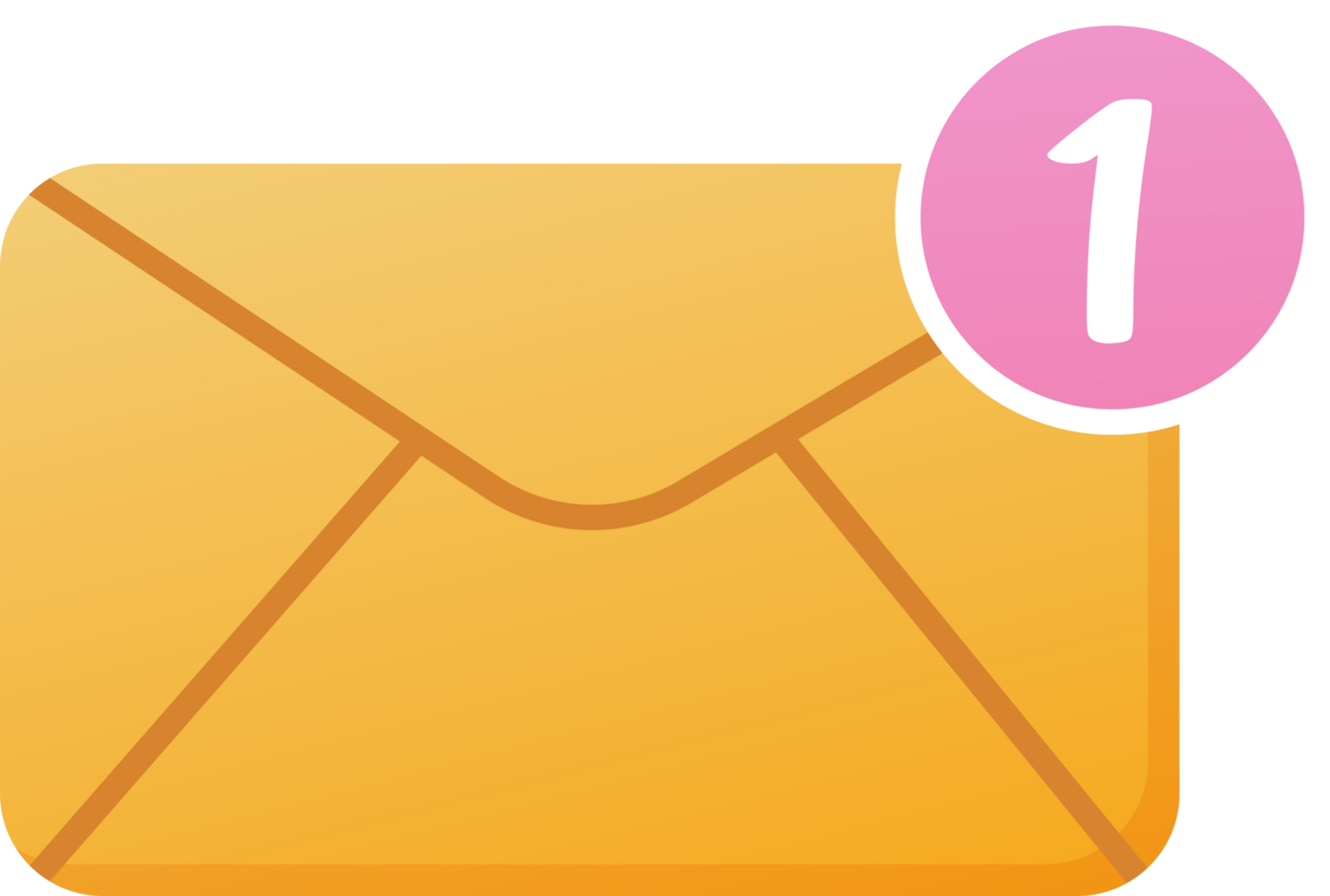 Email Notification Icon with One Message png