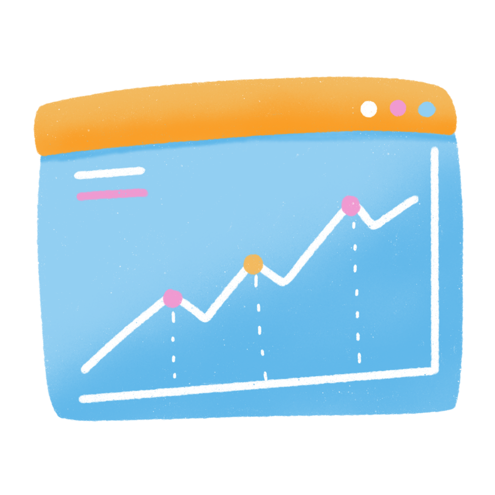 A graph chart on a computer screen png