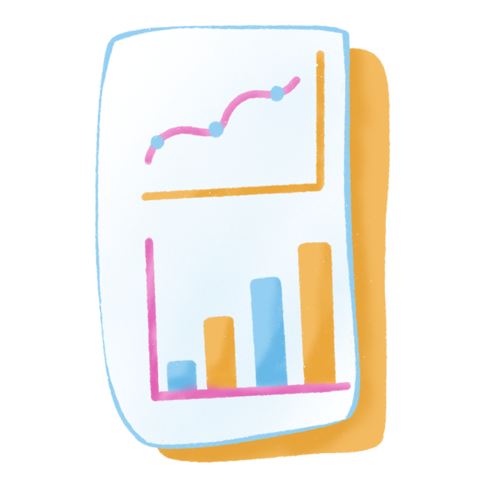 A graph chart on a piece of paper png