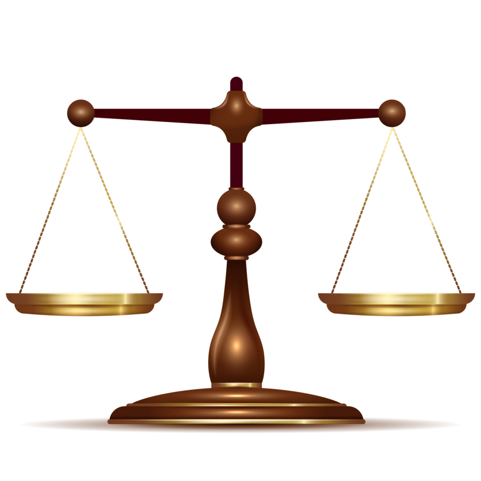 Scales of justice isolated on transparent background png