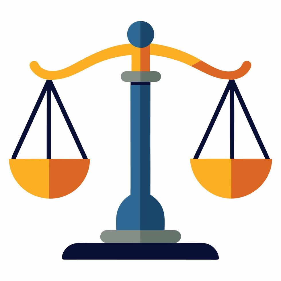 Scales of Justice icon Law and justice icons set elements Flat vector