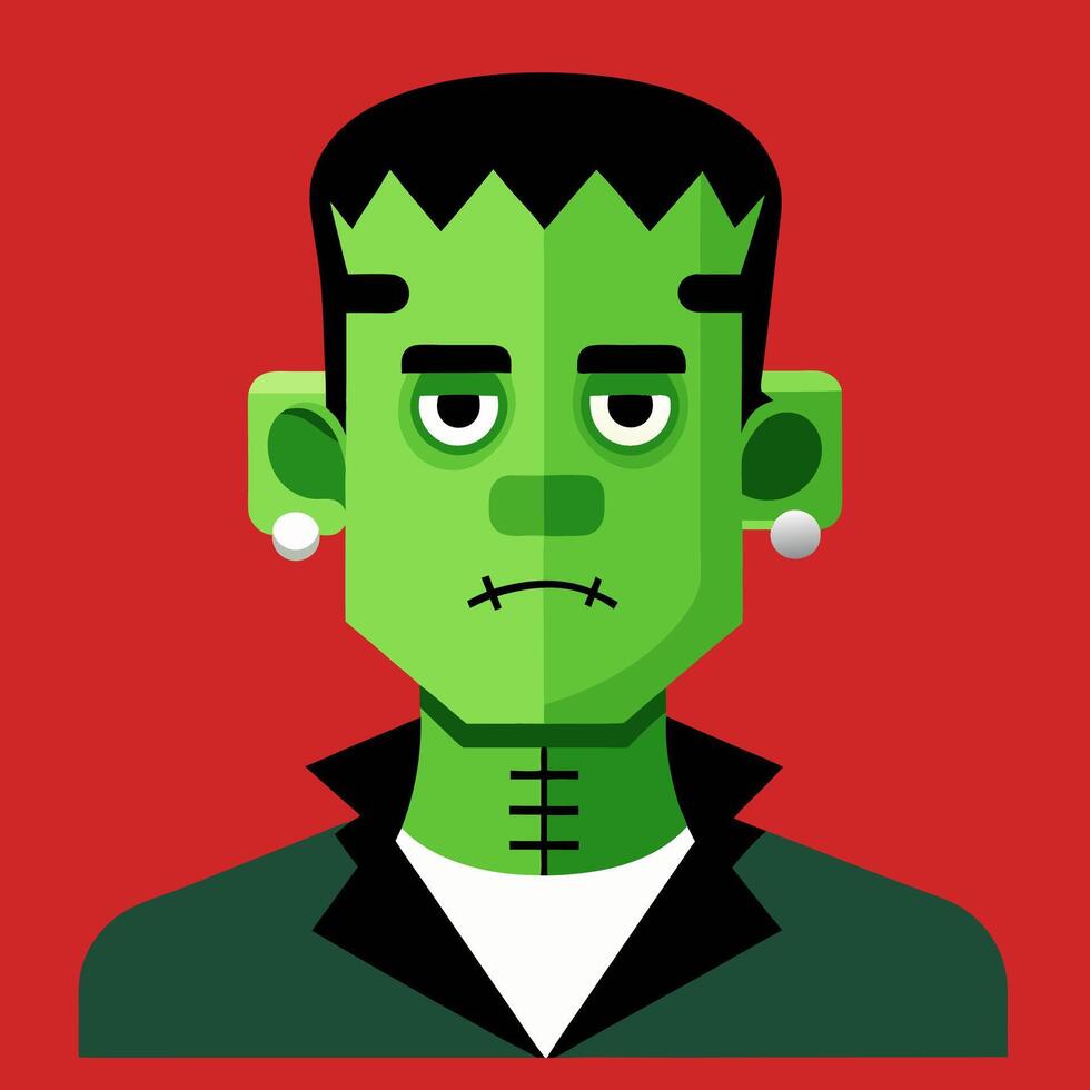 Frankenstein Monster Icon in Flat Style for Halloween vector
