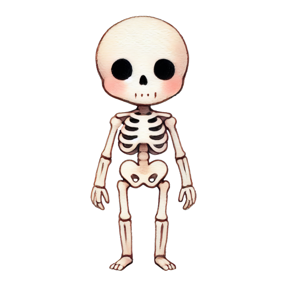 Cute Cartoon Skeleton Illustration png
