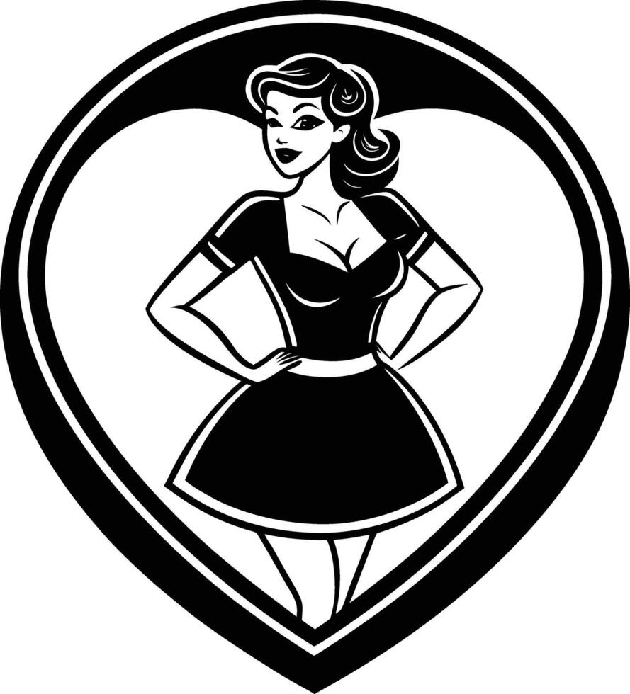 female silhouette in a playful dating pose vector