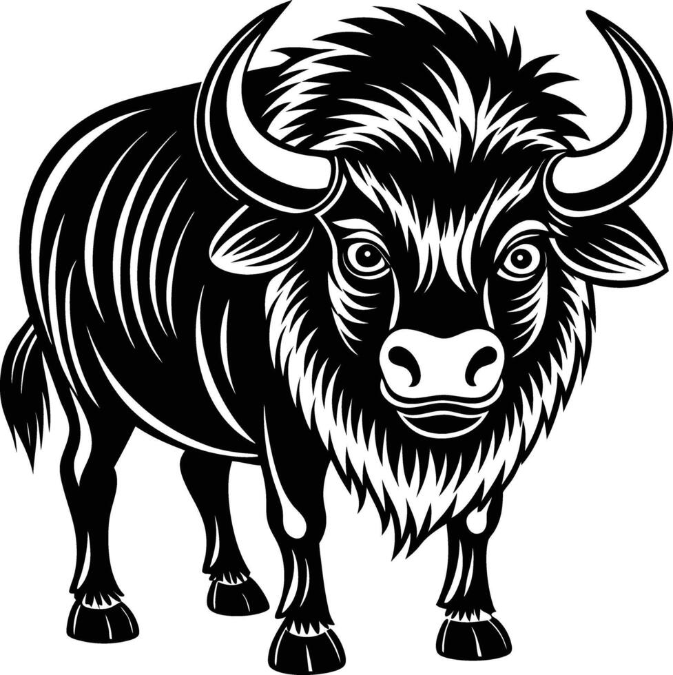 Cartoon buffalo animal vector
