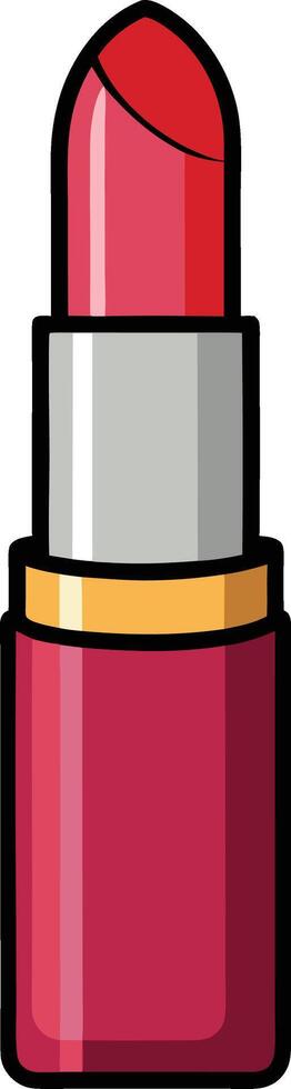 Red lipstick isolated on transparent background vector