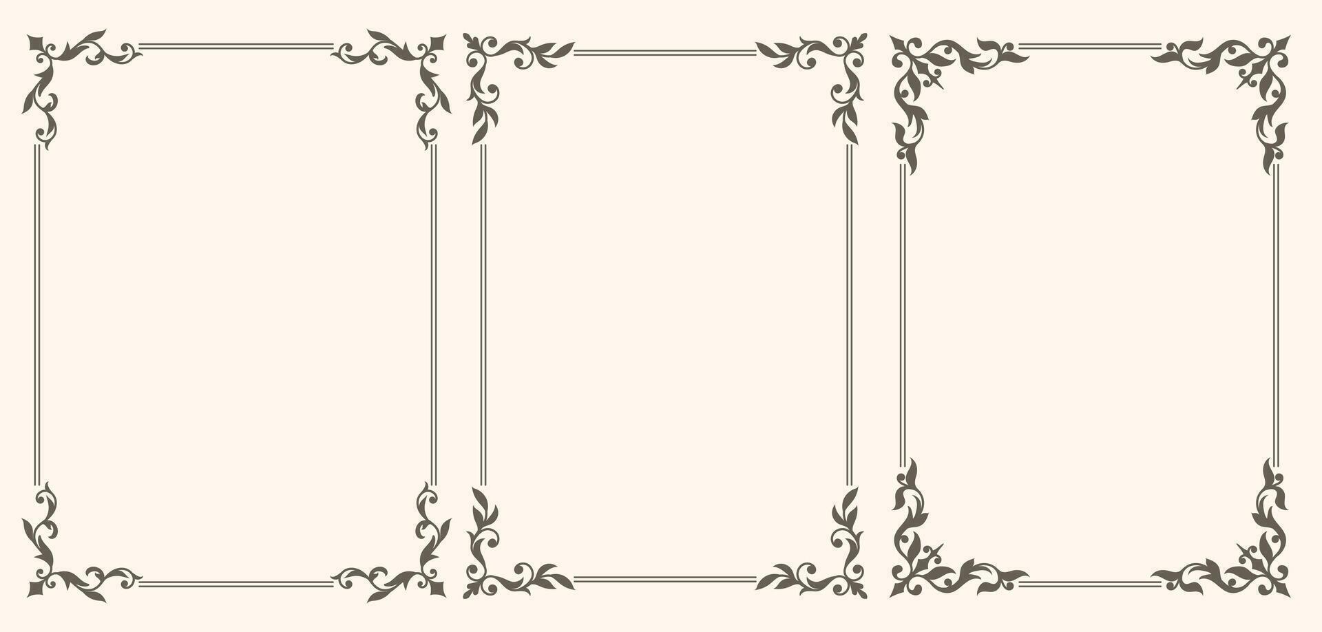 Set of Decorative vintage frames and borders set vector