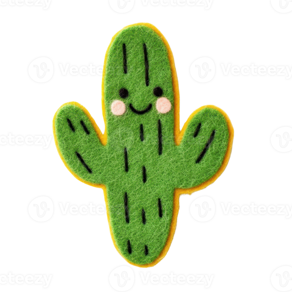 A cute and cheerful cactus character with a friendly smile, perfect for playful and whimsical designs. png