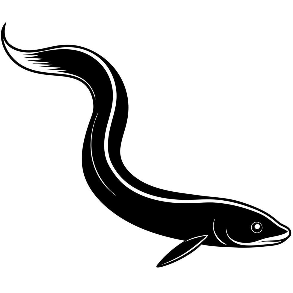 A black and white illustration of a fish vector