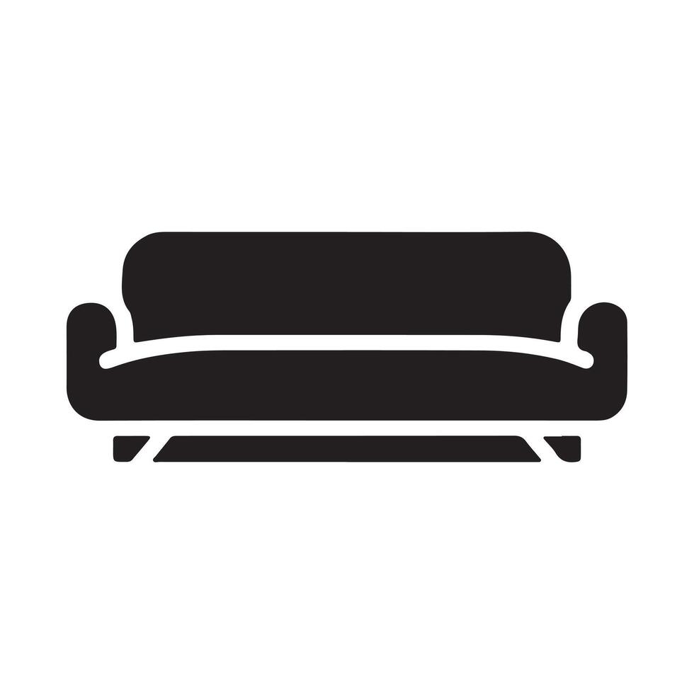 A black and white sofa icon on a white background vector