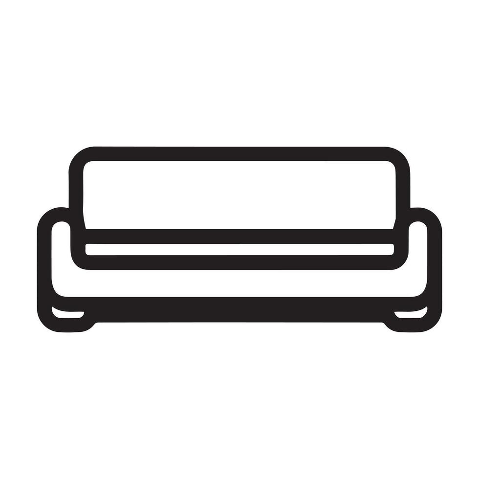 A black and white image of a couch vector
