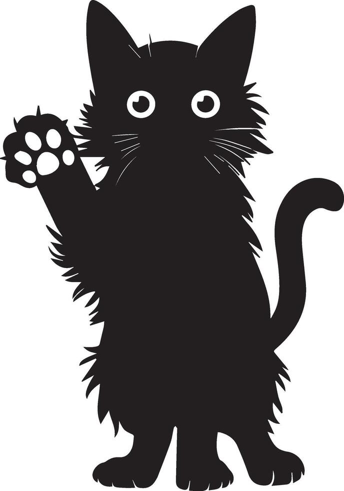 A silhouette image of a cat on white background vector