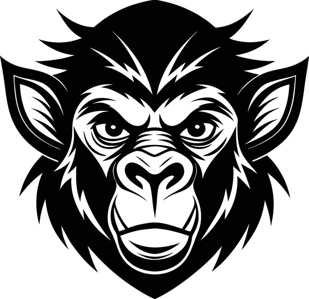 monkey head cartoon vector