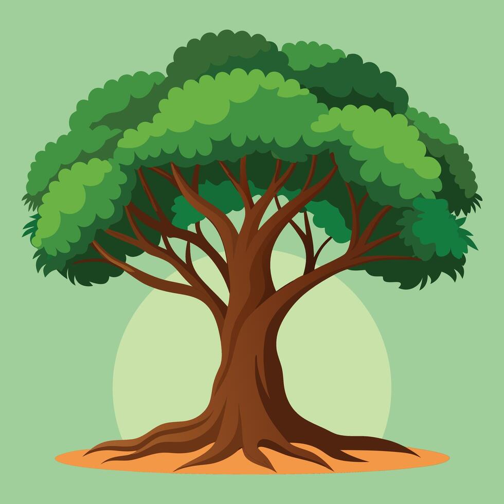 Roots of banyan tree mangrove plant vector