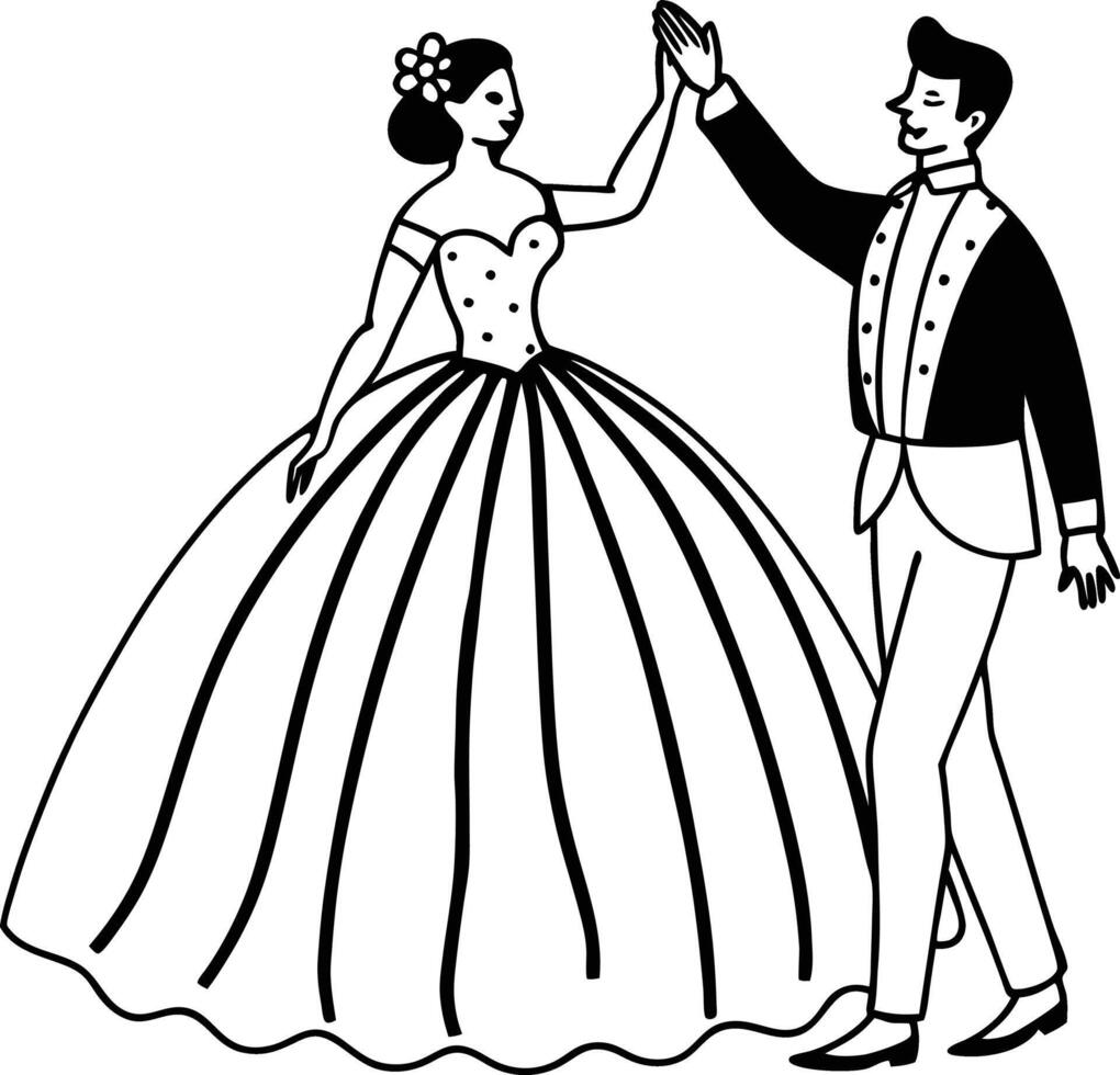 formal dancing couple vector
