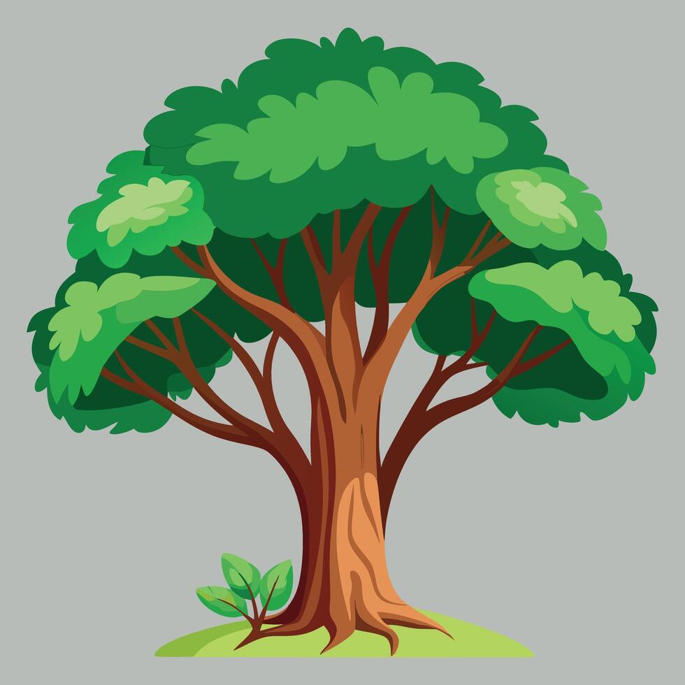 Illustration of vintage banyan tree vector