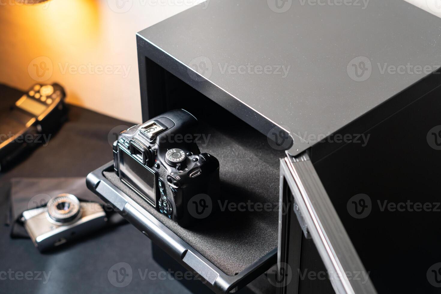 SLR Camera Stored in Electronic Safe photo