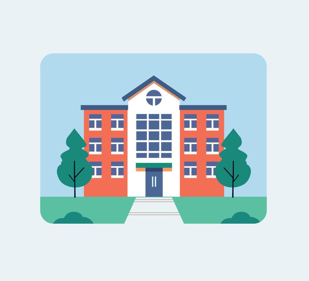 School building icon Education concept Flat design illustration vector