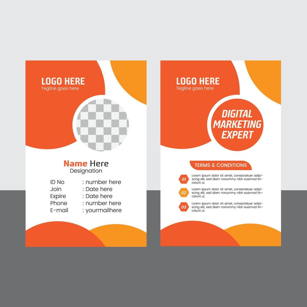 corporate and clean id card design template for office employee and others vector