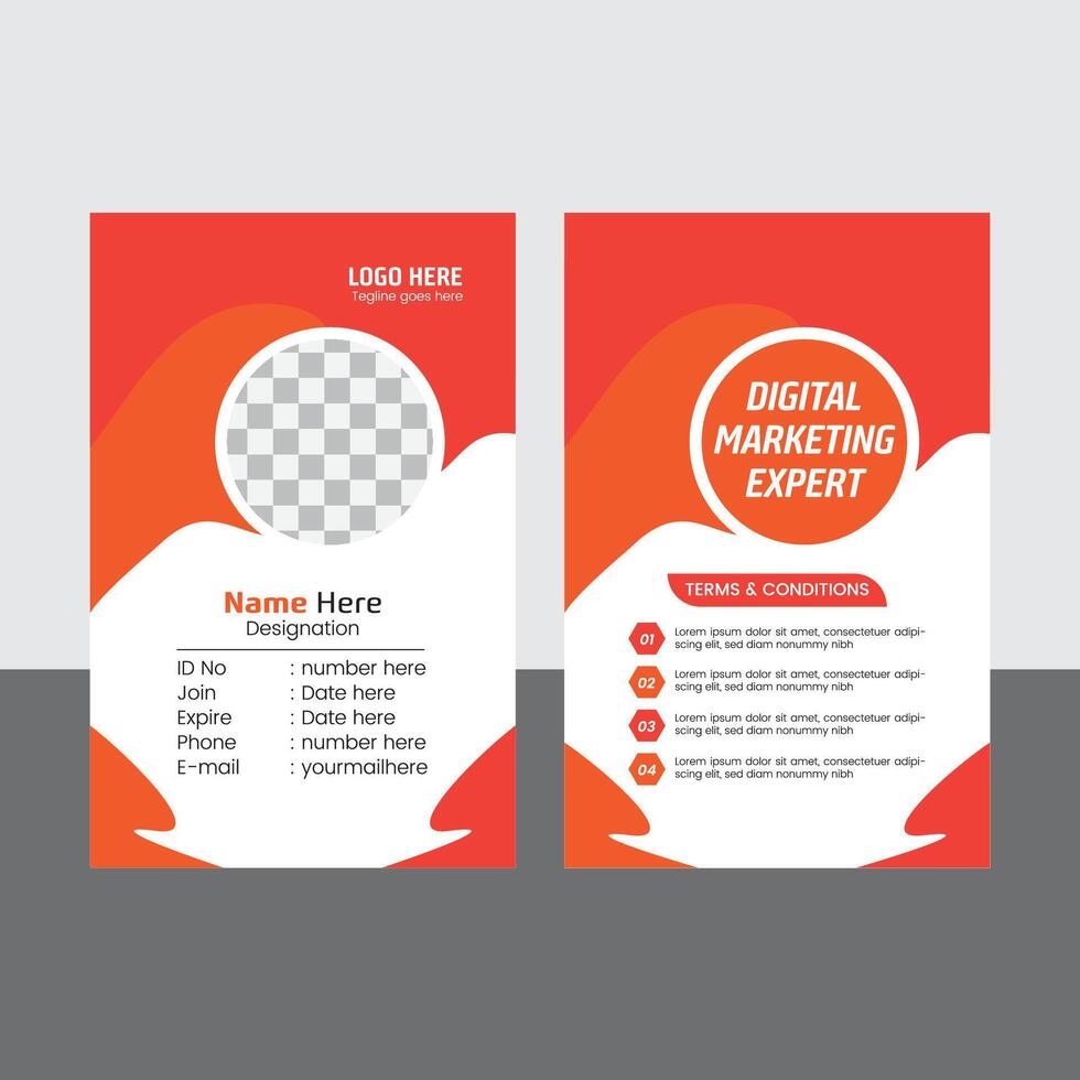 modern and clean id card template. corporate id card design for office employee or staff. vector