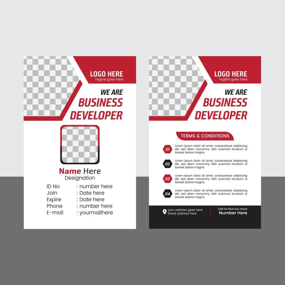 Modern and professional business id card template. corporate and clean id card template for employee or staff vector