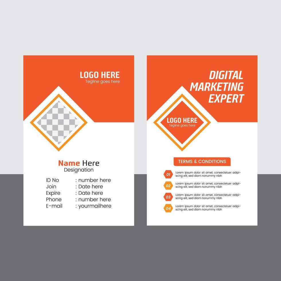 Clean business id card template. corporate and clean id card design template for office employee or others vector