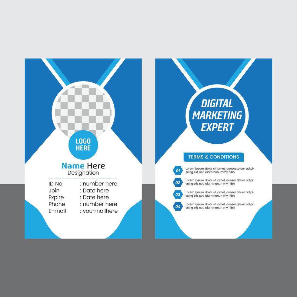 Modern and professional business id card template. corporate and clean id card design for office employee or staff vector