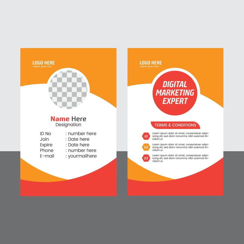 Clean and professional id card Template Design. corporate and clean id card design for office employee and staff. vector
