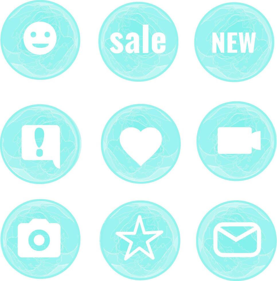 Set of icons for digital communication and social networks. vector